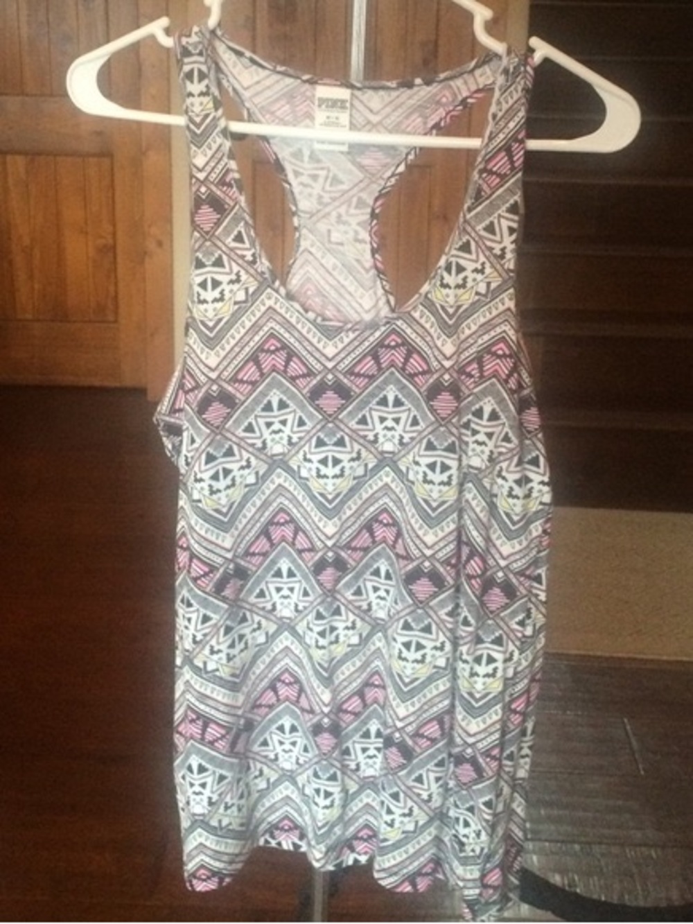 PINK Victoria's Secret Pink, Gray & White Tribal Racerback Mini Dress